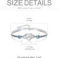 wholesale 925 Sterling Silver Blue Crystal Godmother and Goddaughter Infinity Heart Bracelet-0-3