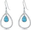 wholesale Sterling Silver Turquoise Dangle Earrings Boho Victorian Jewelry Gifts-0-10
