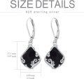 wholesale 925 Sterling Silver Black Onyx Filigree Teardrop Gemstone Leverback Drop Earrings for Women-0-5