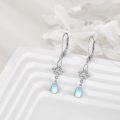 wholesale 925 Sterling Silver Teardrop Opalite and White Topaz Celtic Knot Dangle Earrings Gift for Her-0-2