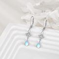 wholesale 925 Sterling Silver Moonstone Celtic Knot Drop Earrings Platinum Plated For Women-0-2