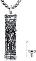 wholesale TOUPOP Saint Urn Necklace For Men Women, 925 Silver Sterling Religion Urn Pendant Cremation Jewelry For Ashes Necklace Memorial Keepsake Jewelry Gifts For Men Father Son -0-0