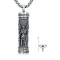 TOUPOP 925 Silver Stone Saint Urn Cremation Ashes Memorial Necklace-0-0