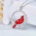wholesale Sterling Silver Cardinal Pendant Necklace Memorial Sympathy Gift for Women Mom Wife-0-14