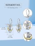 wholesale 925 Sterling Silver Gold Plated Dragon Moon Drop Earrings for Women-0-4