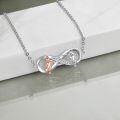 wholesale Sterling Silver Heart Necklace Sisters Gift for Friendship Birthday Christmas-0-4