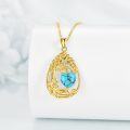wholesale Sterling Silver Yellow Gold Plated Gemstone Tree of Life Pendant Necklace-0-61