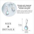wholesale 925 Sterling Silver & Blue Moonstone Floral Drop Earrings for Women-0-4
