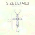 wholesale 925 Sterling Silver 925 with White Cubic Zirconia Cross Pendant Necklaces for Women s-0-4