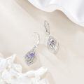 wholesale 925 Sterling Silver Scottish Thistle Dangle Drop Charm Earrings for Women-0-2