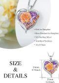 wholesale TOUPOP Valentine's Day Gifts For Daughter Rose Necklace For Daughter 925 Silver Daughter Necklace Daughter Pendant With Heart Amethyst Daughter Jewelry Birthday Christmas Graduation Gift For Daughter -0-3