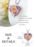 TOUPOP 925 Silver Amethyst Valentine's Day Gifts For Daughter Necklace-0-3