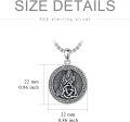 wholesale 925 Sterling Silver Round Celtic Knot Raven Head Pendant Necklace s for Women and Men Mother's Day Gift Jewelry Accessories-0-2