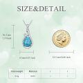 wholesale 925 Sterling Silver Natural Turquoise & Crystal Teardrop Pendant Necklace-0-4