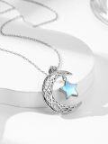 wholesale Sterling Silver Moon Star Necklace Celestial Pendant for Women-0-19