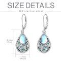 wholesale 925 Sterling Silver Dragonfly Moonstone Abalone Shell Teardrop Drop Earrings For Women-0-5
