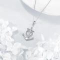 wholesale 925 Sterling Silver Anchor Necklace with Heart Cross Pendant Faith Hope Charity Jewelry for Women Men Birthday Gifts-0-4