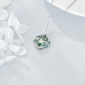 wholesale 925 Sterling Silver Green Jade Pendant With Zircon Accents And Enamel Detail-0-3