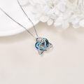 wholesale 925 Sterling Silver Celtic Knot Necklace with Blue Crystal Heart Pendant for Women Irish Jewelry Birthday Gift for Her Wife Girlfriend Mom Daughter-0-4