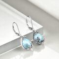 wholesale 925 Sterling Silver Teardrop Earrings Wholesale With Blue Stone-0-3