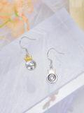 wholesale 925 Sterling Silver Crowned Basketball Dangle Earrings for Women-0-3
