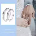 TOUPOP 10k/14k/18k/925 Silver Moissanite Couple Engagement Wedding Ring Sets-0-3