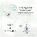 wholesale 925 Sterling Silver Teardrop Purple Flower Bird Drop Dangle Earrings for Women-0-3