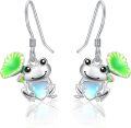 wholesale 925 Sterling Silver Frog Heart Moonstone Drop Earrings for Women-0-0