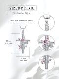 wholesale 925 Sterling Silver Pink Crystal Butterfly & Rose Cross Pendant Necklace Gift for Mom Wife Grandmother-0-19