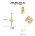 wholesale 14K Gold Heart Shaped Diamond Cross Pendant Necklace for Women Girls Gifts Fine Jewelry Chain Length: Adjustable from 36-48cm (14-17)-0-3