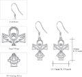 wholesale 925 Sterling Silver Cross Angel Wings Drop Earrings Religious Gift for Women Girls-0-5