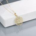 wholesale 14K Gold 7 Chakras Lotus Flower Crystal Pendant Yoga Jewelry Necklaces for Women-0-3