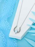 wholesale 925 Sterling Silver Horseshoe Heart Pendant Necklace-0-4