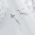 wholesale Silver Metal Gothic Celtic Sword Dagger Cross Stud Earrings for Women Men Punk Style Irish Jewelry 925 Sterling Silver Hypoallergenic Ear Piercing Gift Set-0-1