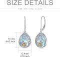 wholesale 925 Sterling Silver Teardrop Blue Moonstone Daisy Filigree Drop Earrings for Women Gift Idea-0-4
