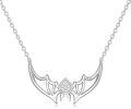 wholesale 925 Sterling Silver Lab-Grown Cubic Zirconia Bat Pendant Necklace for Women-0-0
