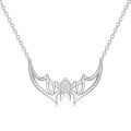 wholesale 925 Sterling Silver Lab-Grown Cubic Zirconia Bat Pendant Necklace for Women-0-0