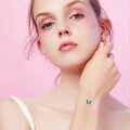 wholesale 14K Gold Chain with Blue Enamel Butterfly Charm Bracelet for Women - Animal Lovers' -0-3