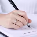 TOUPOP 14K Gold Moissanite Personalized Twisted Knot Solitaire Engagement Ring-0-1