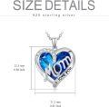 wholesale 14K Gold-Plated Sterling Silver & Crystal Heart Necklace for Mom, Birthstone Gift, I Love You Mom Jewelry, 0.83 Pendant-0-4
