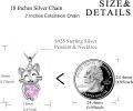 wholesale 925 Sterling Silver Heart-Shaped Pink CZ Kitty Cat Charm Pendant Necklace for Women-0-3