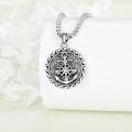 wholesale 925 Sterling Silver Compass Anchor Lion Head Pendant Necklace  with Chain 24-0-2