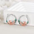 wholesale 925 Sterling Silver Octopus Starfish Green Enamel Huggie Hoop Earrings  for Women-0-2