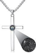 wholesale 925 Sterling Silver Teardrop Crystal Cross Projection Necklace for Women and Men Personalized Photo Pendant Elegant s-0-0