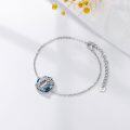 wholesale TOUPOP Tree Of Life Bracelets For Women Sterling Silver Family Initial I Letter Anklet Bracelet With Blue Circle Crystal For Her Jewelry Birthday Anniversary Christmas Gifts -0-4