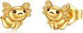 wholesale 14K Gold Cute Axolotl Stud Earrings for Girls and Women - Animal Idea-0-0