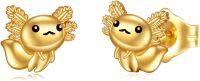 wholesale 14K Gold Cute Axolotl Stud Earrings for Girls and Women - Animal Idea-Axolotl