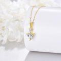 wholesale 14K Gold Teardrop & Heart Shape Cubic Zirconia Pendant Necklace Elegant s for Her-0-3