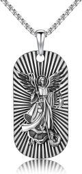 wholesale 925 Sterling Silver Angel Pendant with Dragon & Fish Charm Necklace for Men-0-0