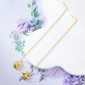 wholesale 925 Sterling Silver Bee Honeycomb Threader Earrings for Women Zirconium Long Chain Dangle Earrings for Girls Birthday Anniversary Gift-0-2